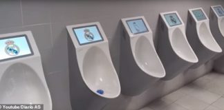 Real Madrid nainštaloval pre svojich fanúšikov obrazovky aj na toalety. Začali tak s mohutnou €500 miliónovou rekonštrukciou ich štadióna