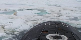 Ruská jadrová ponorka zažila na Arktide nezvyčajnú návštevu. Na ponorku vyliezol ľadový medveď hľadajúci potravu