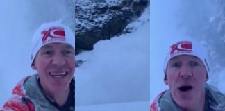 Video zachytávajúce muža, ktorý uteká pred lavínou. Prechádzka okolo jazera sa zmenila na adrenalínový beh